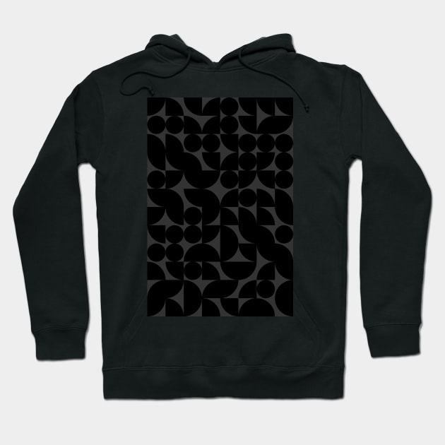 Black Colored Geometric Pattern - Shapes #3 Hoodie by Trendy-Now